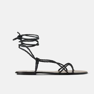 Brand new Zara lace up leather sandals